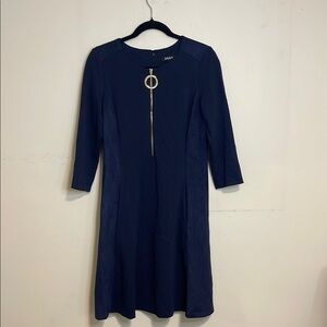 DKNY Blue Long Sleeve Dress